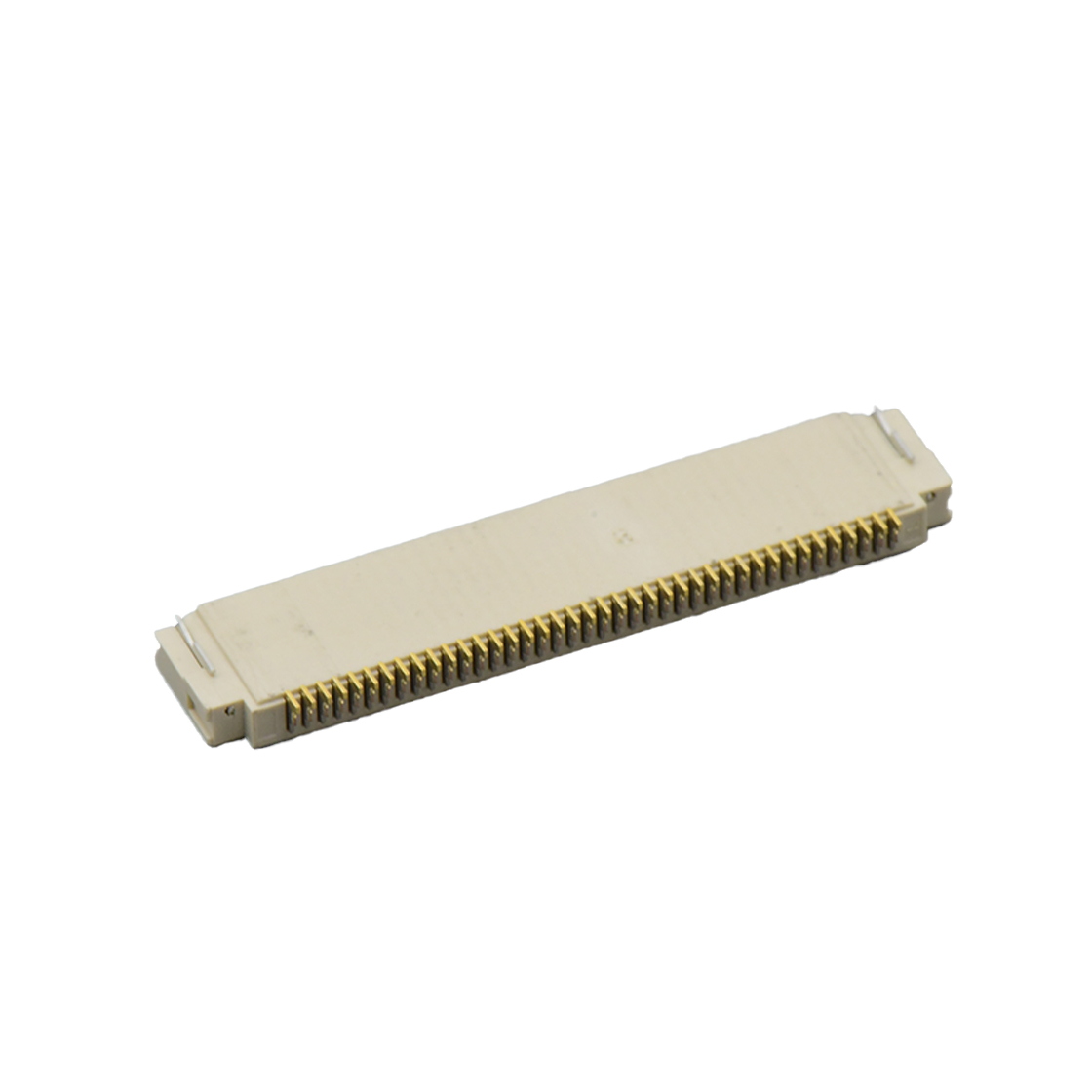 Pitch 0.50mm 90°H2.00mm 前掀盖下接触带蝴蝶扣卧贴 FPC
 40pin 本色 镀半金1U",镍